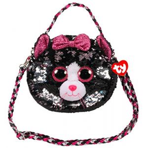 Image de Ty Sac à bandoulière Peluche Sequins 20cm-Kiki Le Chat 95120, Multicolore