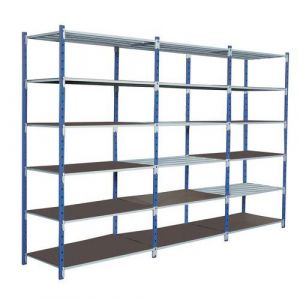 Rayonnage auto-clip 250 kg, élément de départ bleu, Largeur 100 cm Profondeur 80 cm