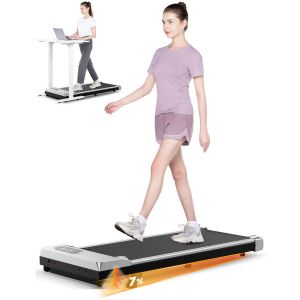 Tapis De Course - 2.5hp Tapis De Marche Avec Télécommande Et De Led - Vitesse Réglable 1-8km/H - Parfait Pour Une Utilisation À Domicile Ou Au Bureau - Argent