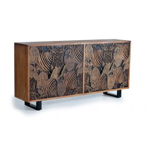 Decoration D ’ Autrefois - Buffet en bois d'acacia sculptée