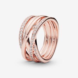 Pandora Bague Entrelacs Rose