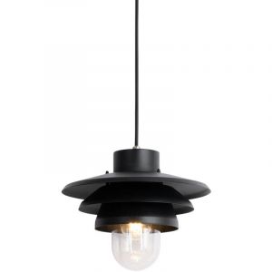 Qazqa Morty - Suspension - 1 lumière - ø 28.5 cm - Noir - Design - éclairage extérieur