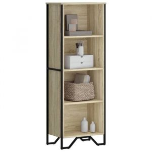 VidaXL Bibliothèque chêne sonoma 50x31x137,5 cm bois d'ingénierie, étagère, étagère à livres, étagère de rangement, armoire de rangement