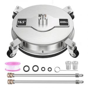 Varan Motors	 Motors - SSSC-01 Nettoyeur de surface pour nettoyeur haute pression 16.5'' 4000PSI en acier inoxydable avec roues, nettoyeur de terrasse et de sol