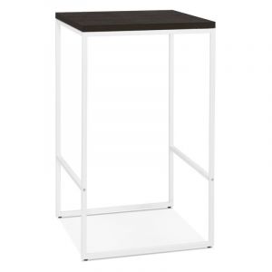 Image de Declikdeco Table de Bar Carrée H.105 Piétement en Métal Blanc NOUFNOUF