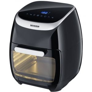 Severin Friteuse à air chaud 2 000 W, Friteuse sans huile 11 L avec technologie à air chaud et 8 programmes, Friteuse électrique sans odeur pour 1 kg de frites ou un poulet entier, noir, FR 2446