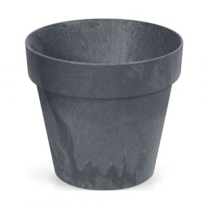 Pot de fleurs rond Prosperplast Cube Beton Effect DCUB250E-S433 - couleur anthracite (effet béton), 7L