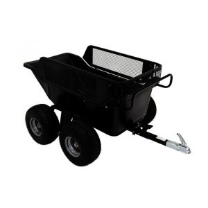 Monster shop Remorque à Benne Basculante Pour Quad ATV 4 Roues Tout Terrains Ultra Résistant Capacité de 680 kg Bords d'Extension Amovibles en Filet Ferme Paysage