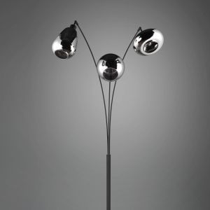 Trio Lighting Lampe sur pied Lumina, 3 lampes, noir/chrome, verre