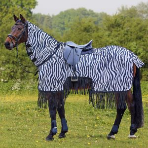 Waldhausen Chemise anti-mouches pour cheval avec franges Zebra