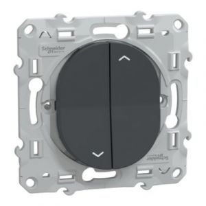 Schneider Electric Interrupteur volet roulant 2 boutons 6A anthracite - Ovalis