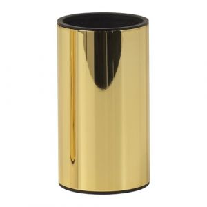 Gedy Elettra Porte-Brosse &agrave; Dents en Acier Inoxydable Dor&eacute; 6,3 x 6,3 x 11,3 cm