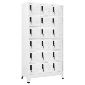VidaXL Armoire &agrave; Casiers Acier Blanc 90x40x180 cm - Blanc