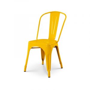 Kosmi Chaise style industriel en métal jaune - Finition brillant