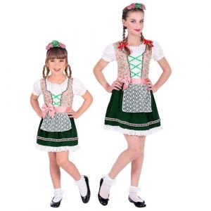 W WIDMANN MILANO Party Fashion - Déguisement enfant Bavarois, Dirndl et serre-tête, fête de la bière, fête populaire, robe traditionnelle