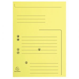 Exacompta Lot de 5 paquets de 25 chemises 2 rabats Super 210 contact - 24 x 32 cm - Canari - 334005E