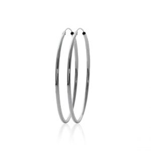 Créoles femme argent rhodié 5 mm - W0YY50