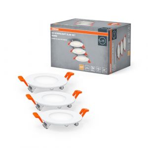 Osram Spots encastrables avec driver int&eacute;gr&eacute;, 3x85mm 3000K blanc, plastique, IP20 pour applications int&eacute;rieures, accessoires inclus