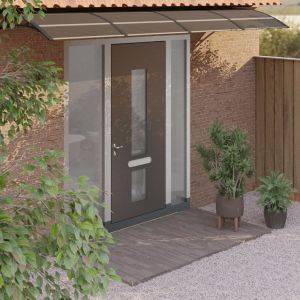 VidaXL Auvent de porte Noir 350x80 cm Polycarbonate