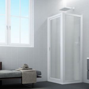 Cabine paroi de douche pivotante FORTE - Sigma Duo - Acrylique - 80x100 cm - Blanc