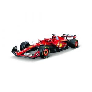 Bburago Ferrari SF24 F1 Italie 2024#Sainz avec Casque - Voiture Miniature métal 1/18 - Modèle Officiel Ferrari Formule 1 Saison 2024 - Détails très réalistes - Edition Collector Ferrari