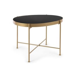 Hellin Table de salon en verre et m&eacute;tal - ORIENT