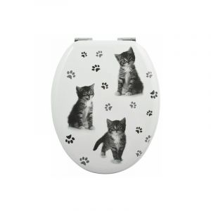 Spirella Abattant Wc MDF KITTY Noir & Blanc