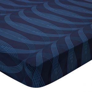Drap housse coton SPORTY CHIC - bleu marine