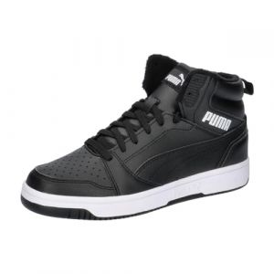 Puma Rebound V6 Mid WTR JR Basket, Shadow Gray Black White, 38.5 EU