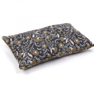 Today Coussin rectangle en coton "Indies" à motif floral - Gris/Bronze - 40 x 60 cm
