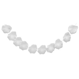 Ruedelafete Guirlande de 10 grandes Pétales de rose 180cm, Blanche