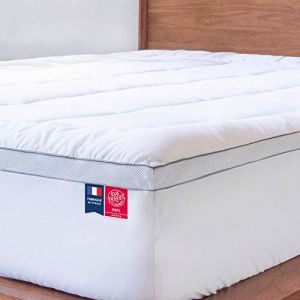 Image de Viscosoft Mello - Surmatelas Duo 8cm Oeko-Tex, surmatelas 140 x 200 Fabriqué en France, Elu Produit de l'année 2021 : Surmatelas Memoire de Forme et Housse Coton Matelassée, Soutien Moelleux