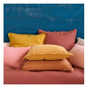 Drap plat uni en lin lavé, Linot Beige