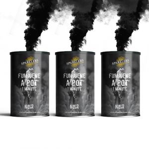 Lot de 3 Fumigènes en Pot 1 MINUTE couleur Noir - Allumage à mèche, durée 60 secondes,
