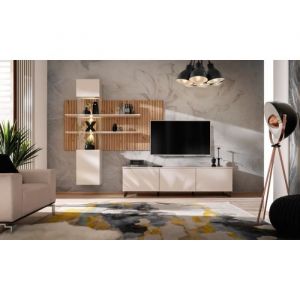 Ensemble meuble TV "Gusto LUX A" - Beige - L 280 x H 200 x P 45 cm