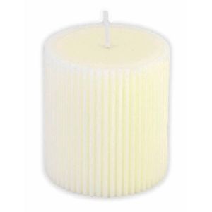 Ruedelafete Bougie Pilier Cannelée 7x7,5cm ivoire