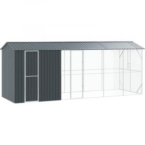 VidaXL Cage pour oiseaux Anthracite 645 x 208 x 247 cm Acier galvanis&eacute;
