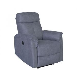 Fauteuil 1 place relax &eacute;lectrique gris Lucas