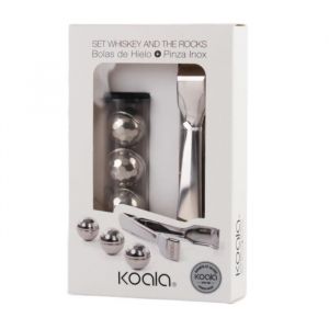Set amateur de whisky 1 pince à glace 3 balles rafrachissantes