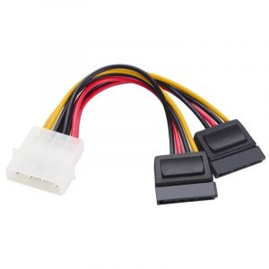 Câble d'alimentation PcCom Essential 4 broches mâle 2x Sata 15 cm
