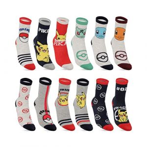 Pokemon Chaussettes enfant Lot de 12 paires de chaussettes garçon