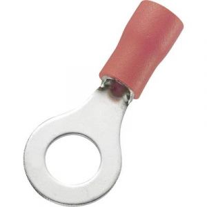 Tru Components Cosse &agrave; oeillet 1572135 Section max: 1.50 mm&sup2; &Oslash; du trou: 6.4 mm partiellement isol&eacute; rouge 100 pc(s)