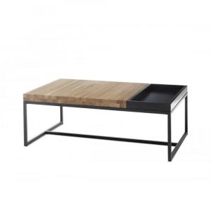 Inside75 Table basse Lucon 107 x 65 cm bois acier plateau - marron