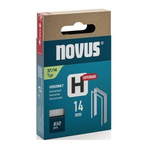 Novus TOOLS Agrafes en fil fin 14 mm de type 37 super dure, 850 pièces, agrafes galvanisée pour agrafeuse marteau