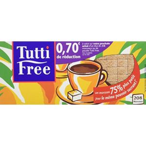 Tutti Free Edulcorant Morceaux Bruns 290 g - Lot de 4