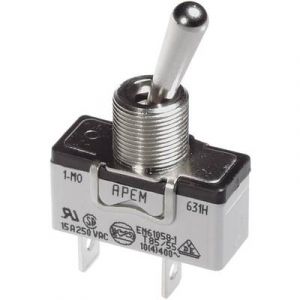 Image de Apem Interrupteur à levier 3 x On/Off/On 659H/2 250 V/AC 10 A permanent/0/permanent 1 pc(s)