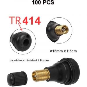 Sicoba Lot de 100 Valves TR414 pour pneumatiques Tubeless voiture