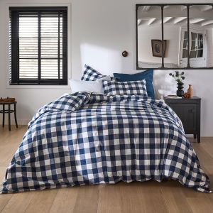 Housse de couette coton, Aveiro Vichy Bleu Taille 140x200 cm;200x200 cm;240x220 cm;260x240 cm