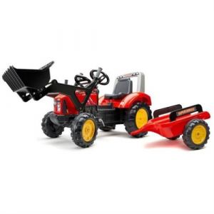 Tractopelle a pédales FALK Supercharger avec pelle articulée et remorque