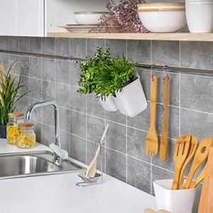 Sticker Mural Carrelage adhésif Cuisine Salle de Bain - 24 STICKERS CARREAUX DE CIMENT BÉTON CIRÉ - 24stickers15x15cm